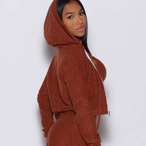 Sudadera con capucha negra de gran tamaño personalizada con mangas fruncidas para mujer, Sudadera con capucha transpirable antiarrugas para mujer, Sudadera con capucha para entrenamiento de gimnasio para mujer - Product Image 1