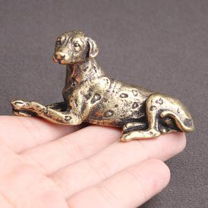 Laiton assis Antique chien Sculpture Portable à la main en Bronze massif chien Figurine décorative pièce maîtresse en gros - Product Image 2