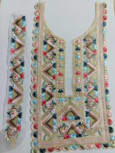 Parche bordado de lujo para el cuello con trabajo de hilo grueso para decoración de prendas de vestir nacionales, suministro de fábrica. - Product Image 5