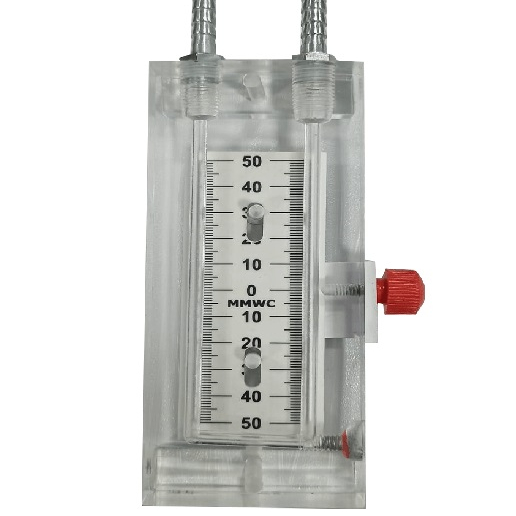 Ji Japsin 계측 아크릴 U 튜브 압력계 범위 50-0-50 mmWC 벽걸이 형 레드 스피릿