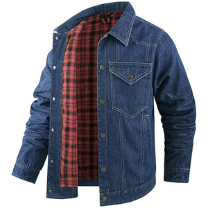 Captens OEM Custom Design Men's High Quality Eco-Friendly Button Front Denim <b>Jacket</b> Vintage Style <b>Straight</b> Streetwear Hip Hop - Product Image 2