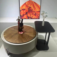 Table basse moderne populaire, style rustique, cadre doré, MDF
