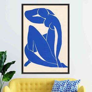 Henri Matisse Blue Nude Glass Decor - Printed <b>Canvas</b> Art Reproduction,BLACK <b>FRAMED</b> <b>CANVAS</b> - Product Image 1