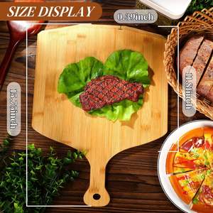 5 Pcs <b>Pizza</b> Peel 15.75 x 11.81 Inch Bamboo <b>Pizza</b> Peel Spatula <b>Pizza</b> Cutting Board with Handle for Kitchen Fruit Vegetables - Product Image 4