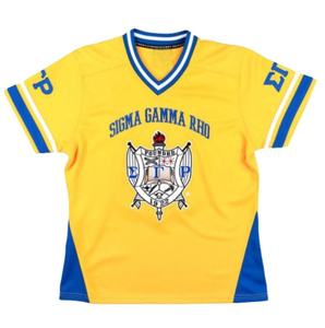 Camiseta de Fútbol SGR, 100% Poliéster, Transpirable, de Secado Rápido, para Verano, con Logotipo del Equipo Bordado en la Parte Delantera y Trasera, Cuello en V, Manga Corta - Product Image 1