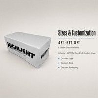 Housse de table extensible en polyester tricoté sur mesure de 6 pieds ou 8 pieds avec impression de logo pour la publicité en salon professionnel