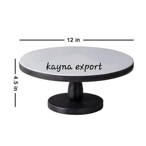 Base Giratoria para Pastel de Madera de Acacia de 10 Pulgadas, Base Redonda de Madera para Decoración de Pasteles de Boda - Product Image 3