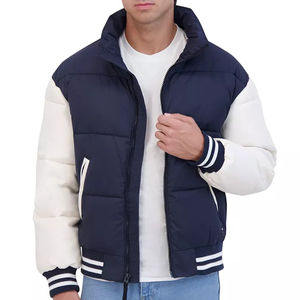 แจ็กเก็ตขนเป็ดสำหรับผู้ชายมีฮู้ดผ้าวูลกันน้ำและกันลมปรับแต่งได้ลายตัวอักษร - Product Image 6