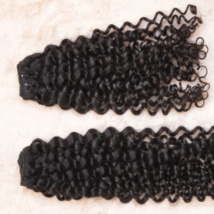 Extension de cheveux naturels crus Remy indiens vierges bouclés profonds de grade 20 A Extension de cheveux humains Remy indiens vierges - Product Image 1