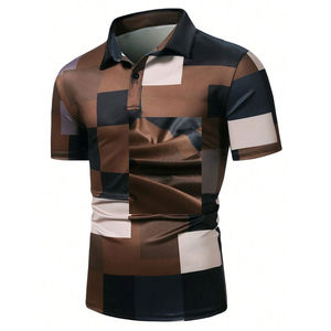 T-shirts polo pour hommes élégants coupe ajustée tissu respirant en coton à manches courtes vêtements d'été décontractés fournisseur de gros stock en vrac - Product Image 1