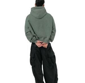 Sudaderas con Capucha Personalizadas con Logotipo, Estilo Urbano, Felpa Francesa de 600 g/m², Algodón Grueso, Corte Holgado, Lavado Ácido, para Hombre, Venta al Por Mayor - Product Image 3