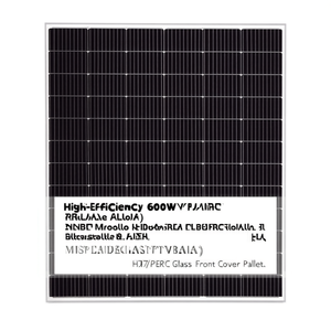 Panneau solaire BIPV haute efficacité 600W - Polycristallin et monocristallin HJT/PERC avec couvercle avant en verre sur palette - Product Image 2