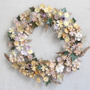 Decorative Metal <b>Wreath</b> Wall Art Round Handcrafted <b>Wreath</b> for Christmas <b>Door</b> Hanging Home Decoration Indoor Outdoor Use - Product Image 4