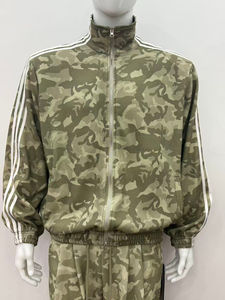 Ensemble unisexe vintage en tricot respirant à capuche, style streetwear, effet usé, en polyester/coton, avec logo brodé, design 2-en-1 - Product Image 2