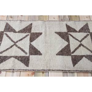 Tapis de 2,6 x 4,7 pieds, tapis turc vintage, tapis en laine beige brun à motifs géométriques - Product Image 3