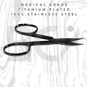 Ciseaux à ongles de précision en acier inoxydable pour droitiers, pour manucure, pédicure, sourcils et cils, extra-affûtés, noir plasma - Product Image 4