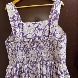 ชุดเดรสยาวของผู้หญิงเดรสแม็กซี่ทรงเอพิมพ์ลายดอกไม้ผ้าฝ้ายตะวันตกสุดหรูเดรสยาวแบบอินเดียใส่ลำลอง - Product Image 1