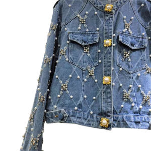 Chaquetas de mezclilla de corte regular transpirables Chaquetas de mezclilla de moda de alta calidad para mujeres Ajuste regular transpirable - Product Image 5