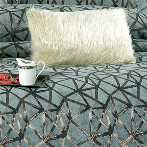 Ensemble de couvre-lit Guzide ELIZ 4 pièces classique turquoise 100% chenille tissé à rayures teintées, lavable, anti-acariens, taille King Size, pour la maison - Product Image 4