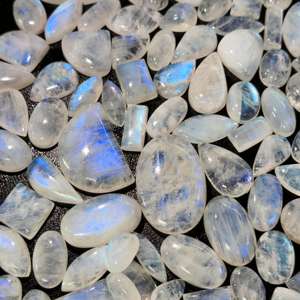 Cabochon de pierre de lune arc-en-ciel blanc naturel de haute qualité AAA 100% matériel de pierre précieuse verte Agate pierre de lune arc-en-ciel blanc - Product Image 5