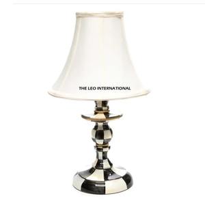 European Style Modern <b>Table</b> <b>Lamp</b> Fabric Shade Colorful Living Room Restaurant Decor Bedroom Glossy Black <b>Base</b> - Product Image 6