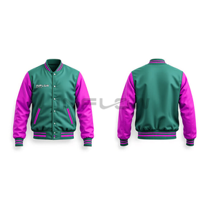 Veste de baseball en cuir brodée en chenille StreetWear Logo personnalisé Hiver Imperméable Classique Veste universitaire pour homme - Product Image 4