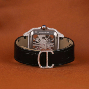 Montre-bracelet en acier inoxydable de haute qualité avec design unique, diamant moissanite, alliage tendance, hip-hop, verre de quartz, luxueuse et sertie - Product Image 3
