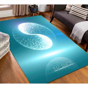 Alfombra Yin Yang: Círculo Zen Azul, Alfombra con Detalles Brillantes, Alfombra Estampada, Alfombra Suave con Pelo Corto - Product Image 4
