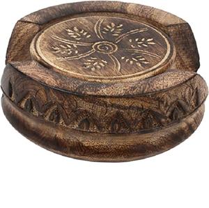 New Traditional Wood Coaster <b>Set</b> Of 4Pcs Kitchen Ware Product For Kitchen <b>Tea</b> Coffee <b>Cup</b> Table Top Decorative Coaster - Product Image 4