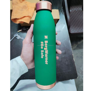 Copper <b>Metal</b> <b>Water</b> <b>Bottle</b> With Floral Print Online Most Demanded Decorative Copper <b>Bottle</b> from India - Product Image 2