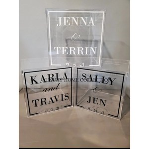 Juego de 3 cajas de almacenamiento de tarjetas acrílicas transparentes, aspecto atractivo, decoración moderna para bodas, caja de almacenamiento de tarjetas acrílicas, el precio más barato - Product Image 1