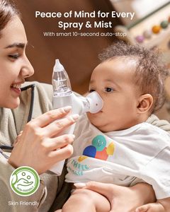 Aspirateur nasal 3-en-1 pour bébé, nettoyeur nasal par pulvérisation et dispositif de soufflage, respectueux de la peau, outil de soin du nez à arrêt automatique - Product Image 3