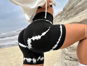 Short de fitness élastique pour femmes taille haute motif solide Leggings de yoga à séchage rapide respirant confortable Leggings courts - Product Image 3