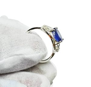 แหวนผู้หญิงพลอยแทนซาไนต์ธรรมชาติ December birthstone Valentine ต่างหูแฮนด์เมด925แหวนเงินสเตอร์ลิง - Product Image 3