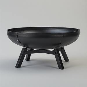 Modern Heavy Duty Metal Firepit Designed for Outdoor <b>Gardens</b> Patios Terraces-<b>Wood</b> <b>Burning</b> Powder Coated Providing Warmth Comfort - Product Image 2
