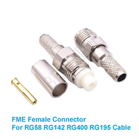 Connecteur coaxial RF FME mâle/femelle à sertir pour câbles RG58, RG142, RG400, LMR195 – Bornes de câblage
