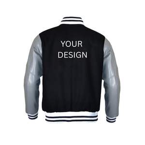 Veste universitaire pour hommes personnalisée corps en laine brodé patchs en chenille col montant hiver coupe-vent chauffé couleur personnalisée - Product Image 2