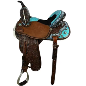 Juego de tachuelas de cuero genuino de primera calidad, monturas de carreras occidentales e inglesas para montar a caballo - Product Image 1