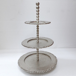 Aluminum Metal Round Shape Gold Finished 1 Tier <b>Cake</b> <b>Stand</b> Luxury handmade Hot Selling Highest Quality - Product Image 6