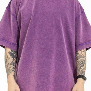 Camiseta de algodón pesado de algodón personalizado para hombre de alta calidad 240 GSM Drop Shoulder Heavyweight T Shirt - Product Image 4