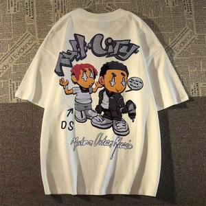 เสื้อยืดโอเวอร์ไซส์สำหรับผู้ชายเสื้อยืดพิมพ์ลายพัฟมีตัวอักษรโฟม100พิมพ์ลายฮิปฮอปสำหรับ3D ตามสั่ง - Product Image 4