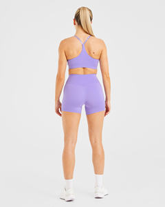 Venta caliente Vibrant Purple Staple Shorts y Staple Sports Bra Correas ajustables Conjuntos de mujer Conjunto de dos piezas a juego para mujer - Product Image 2
