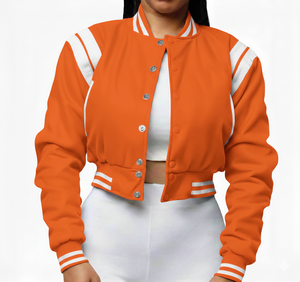 High Quality Women Crop Jacket OEM Best Selling Premium Cropped Style Jacket Soft <b>Fabric</b> Modern Look - Product Image 5