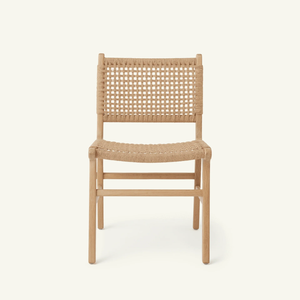 Chaise de salle à manger en bois de bonne qualité avec assise en papier et dos en corde Design de meubles de maison de style moderne - Product Image 5