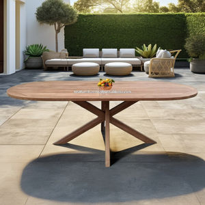 Modern Indonesia Oval Dining Table Teak Wood <b>Garden</b> Furniture Outdoor Table Solid Wood for Villa Hotel Application Exterior Use - Product Image 2