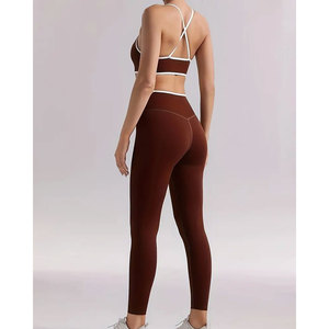 Conjunto Deportivo para Mujer 2025, Diseño al por Mayor, Ropa Deportiva para Mujer, Conjunto de Yoga de Alta Calidad, Brasier y Leggings de Algodón - Product Image 3