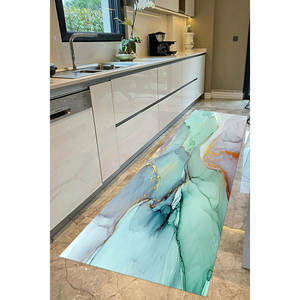 Tapis imprimé : moderne, décoratif, doré, mariage, marbre, grand, design coloré, tapis fin non tissé - Product Image 4