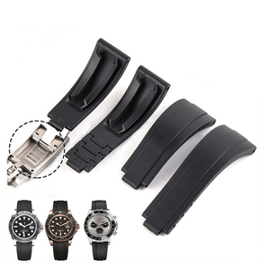 Bracelet de montre en caoutchouc silicone réglable avec bouton en <span class=keywords><strong>acier</strong></span> 316 compatible avec les montres Ro-lex 20/21 mm <span class=keywords><strong>Daytona</strong></span> Yacht Master Sub-mariner - Product Image 1