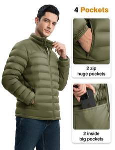 Men's <b>Lightweight</b> Camouflage Canvas Puffer <b>Waterproof</b> Winter <b>Jacket</b> Insulated Travel Hiking <b>Packable</b> Spring - Product Image 3