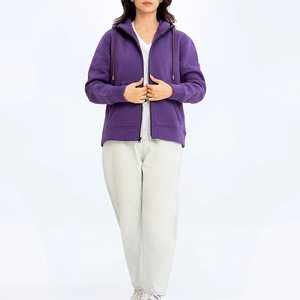 Sudadera con Capucha para Mujer, Holgada, Informal, con Cremallera, para Invierno, con Logotipo Estampado, Transpirable, 100% Algodón, Manga Larga, Secado Rápido - Product Image 6